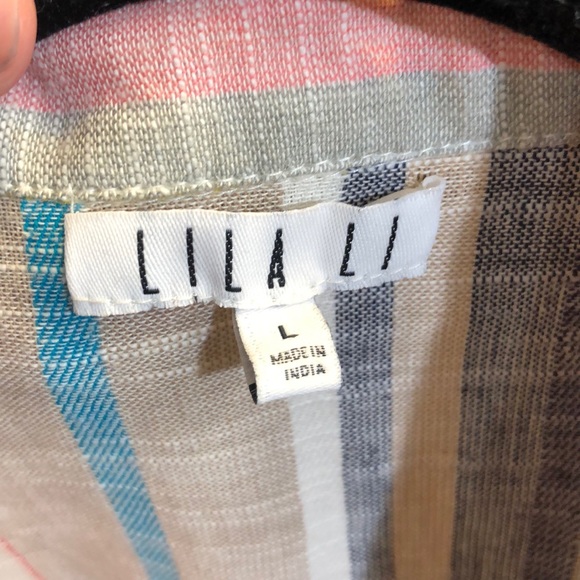 Multi-Color Striped Cotton Blouse - Picture 3 of 3